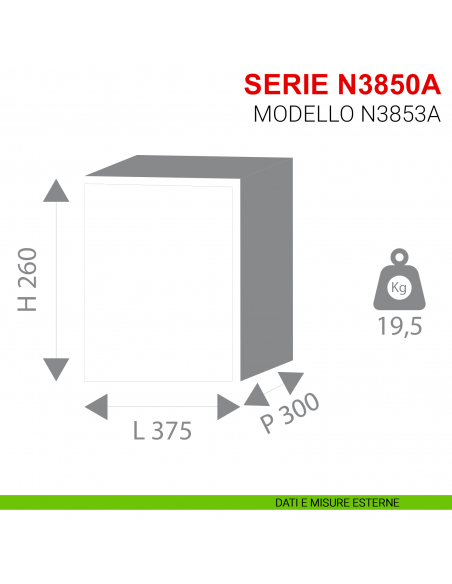 Cassaforte Stark con combinazione serie N3850A modello N3853A da appoggio
