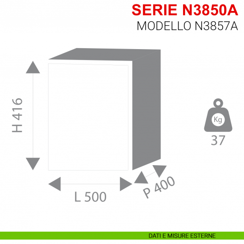 Cassaforte Stark con combinazione serie N3850A modello N3857A a mobile