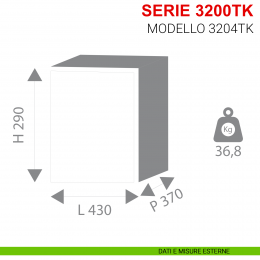 Cassaforte Stark con chiave serie 3200TK modello 3205TK da appoggio 2
