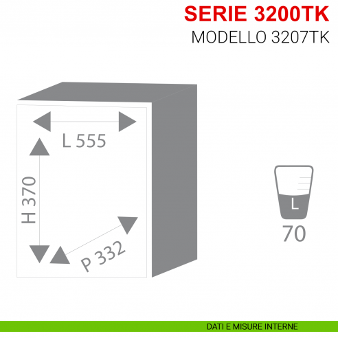 Cassaforte Stark con chiave serie 3800TK modello 3207TK a mobile misure interne
