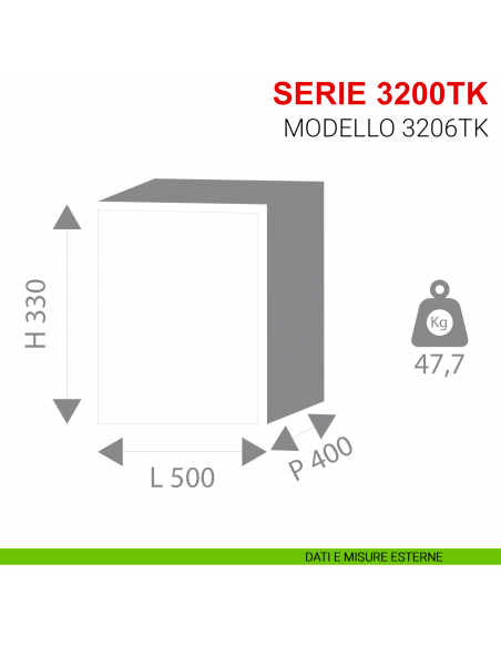 Cassaforte con chiave e combinazione da appoggio serie 3240TK modello 3245TK Stark