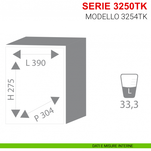 Cassaforte Stark con combinazione serie 3250TK modello 3254TK da appoggio misure interne