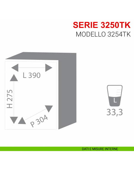 Cassaforte Stark con combinazione serie 3250TK modello 3254TK da appoggio misure interne