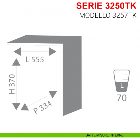 Cassaforte Stark da appoggio con combinazione serie 3250TK modello 3257TK misure interne