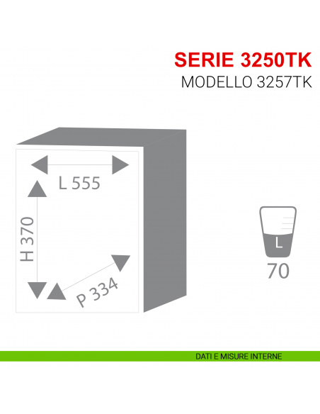 Cassaforte Stark da appoggio con combinazione serie 3250TK modello 3257TK misure interne