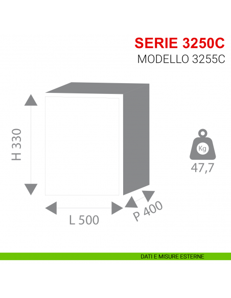 Cassaforte con combinazione Stark a mobile serie 3250C modello 3255C misure esterne