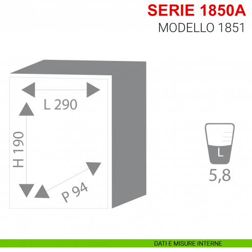Cassaforte da muro Stark serie 1850A con combinazione elettronica modello 1851 misure interne