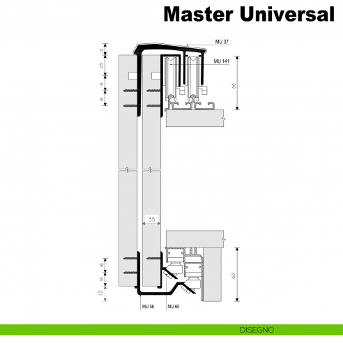 Kit anta interna Master Universal Caimi Export - Disegno