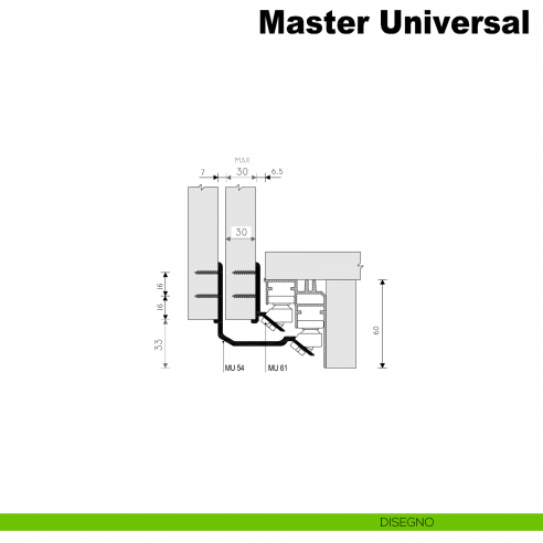 Kit anta esterna Master Universal Midi Caimi Export spessore 30 mm disegno