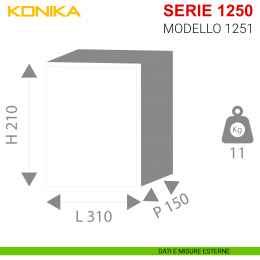 Cassaforte da muro Stark Konika serie 1250A con combinazione elettronica modello 1251 2
