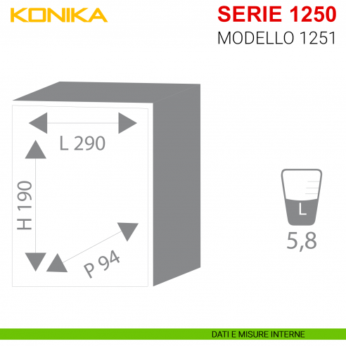 Cassaforte da muro Stark serie 1250 con combinazione elettronica modello 1251 misure interne