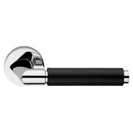 Maniglia in pelle per porta interna Grip Pelle Linea Calì rosetta tonda tradizionale