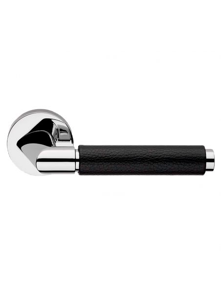 Maniglia in pelle per porta interna Grip Pelle Linea Calì rosetta tonda tradizionale