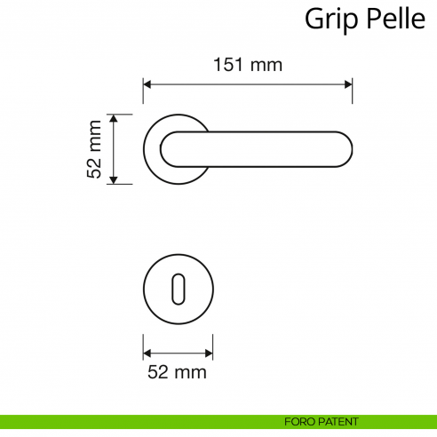 Maniglia in pelle per porta interna Grip Pelle Linea Calì rosetta tonda tradizionale foro patent