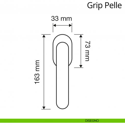 Maniglia in pelle per finestra martellina DK antintrusione Grip Pelle Linea Calì disegno