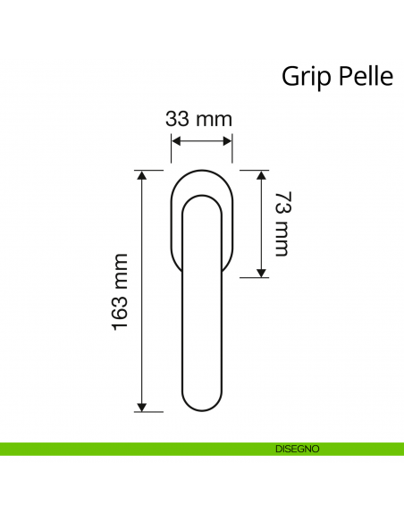 Maniglia in pelle per finestra martellina DK antintrusione Grip Pelle Linea Calì disegno