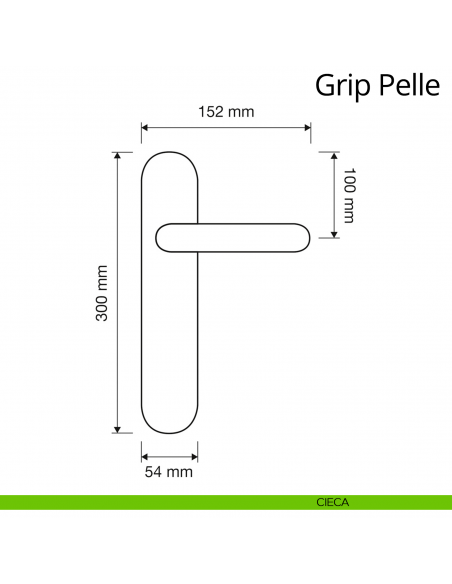Maniglia pelle con placca per porta Grip Pelle Linea Calì placca cieca
