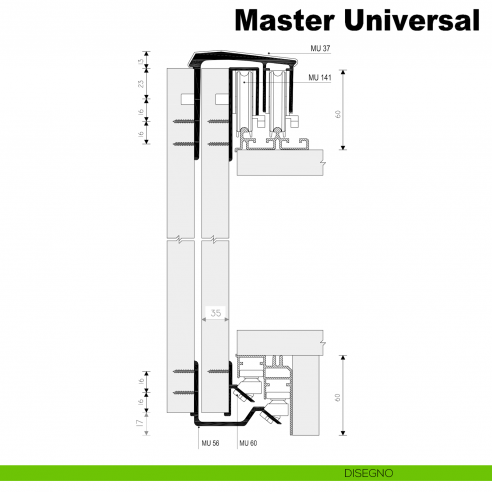 Kit anta esterna Master Universal Maxi Caimi Export spessore 35 mm