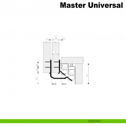 Kit anta esterna Master Universal Maxi Caimi Export spessore 35 mm