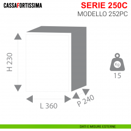 Cassaforte elettronica motorizzata Stark Cassafortissima serie 250C antisfondamento modello 252PC da muro 2