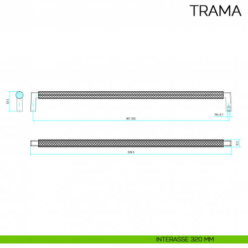 Maniglia per mobile moderno Trama Bosetti Marella Design MG41201 disegno interasse 320 mm
