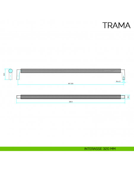 Maniglia per mobile moderno Trama Bosetti Marella Design MG41201 disegno interasse 320 mm