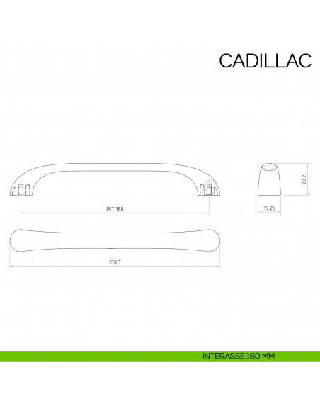 Maniglia per mobile moderno Cadillac Bosetti Marella Design MG41320 disegno interasse 160 mm