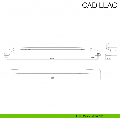 Maniglia per mobile moderno Cadillac Bosetti Marella Design MG41321 disegno interasse 320 mm