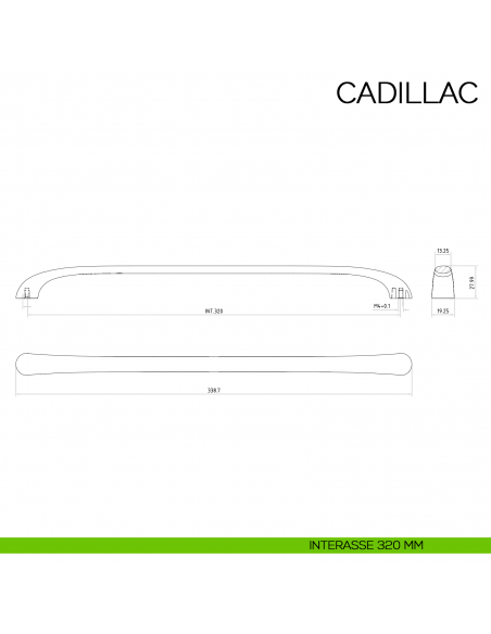 Maniglia per mobile moderno Cadillac Bosetti Marella Design MG41321 disegno interasse 320 mm