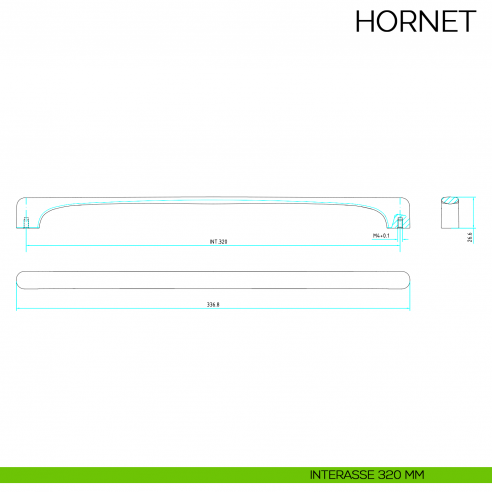 Maniglia per mobile moderno Hornet Bosetti Marella Design MG44124 disegno interasse 320 mm