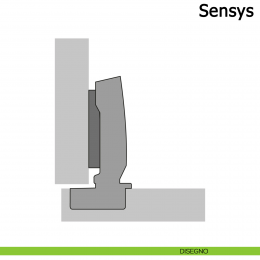 Cerniera Hettich Sensys 95° forti spessori ammortizzata per ante in battuta 2