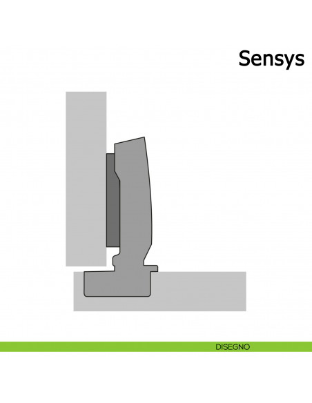 Cerniera Hettich Sensys 95° forti spessori ammortizzata per ante in battuta disegno