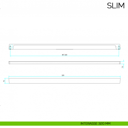Maniglia per mobile moderno Slim Bosetti Marella Design MG44149 disegno interasse 320 mm