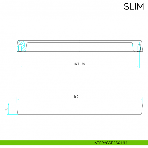 Maniglia per mobile moderno Slim Bosetti Marella Design MG44150 disegno interasse 160 mm