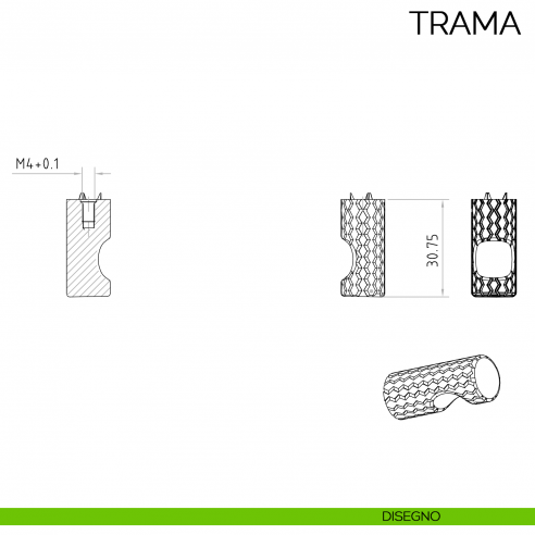 Pomolo per mobile moderno Trama Bosetti Marella Design MG44108 disegno
