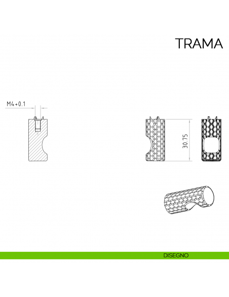 Pomolo per mobile moderno Trama Bosetti Marella Design MG44108 disegno