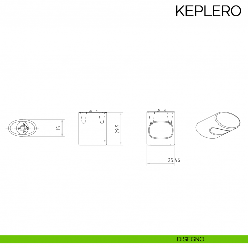 Pomolo per mobile moderno Keplero Bosetti Marella Design MG44118 disegno