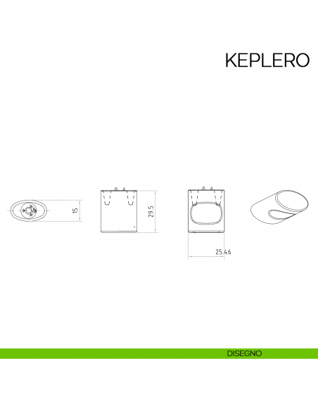 Pomolo per mobile moderno Keplero Bosetti Marella Design MG44118 disegno