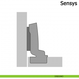 Cerniera Hettich Sensys 95° forti spessori ammortizzata per ante mezza battuta 2