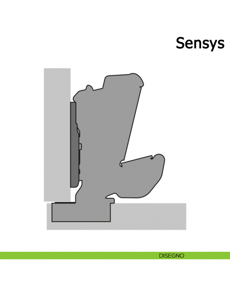 Cerniera Hettich Sensys 165° ammortizzata per ante in battuta disegno