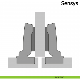 Cerniera Hettich Sensys 110° ammortizzata per ante mezza battuta 2