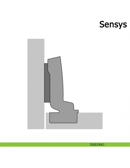 Cerniera Hettich Sensys 110° per ante sottili a filo ammortizzata disegno