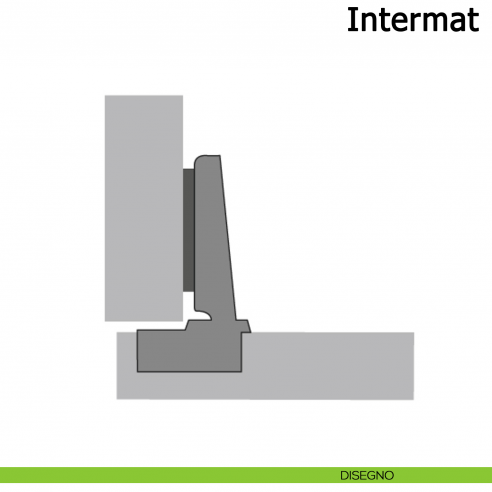 Cerniera Hettich Intermat per ante in battuta apertura 110° con molla disegno