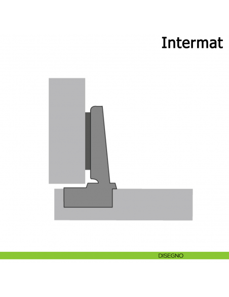 Cerniera Hettich Intermat per ante in battuta apertura 110° con molla disegno