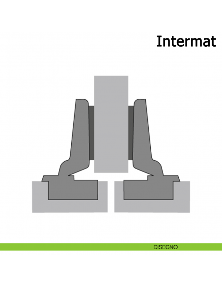 Cerniera Hettich Intermat per ante in mezza battuta apertura 110° con molla disegno