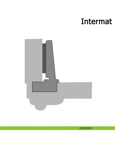 Cerniera Hettich Intermat per ante di grande spessore in battuta apertura 95° con molla disegno
