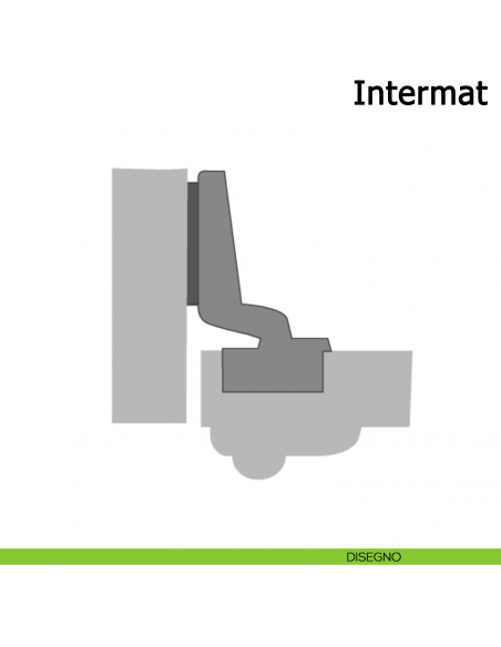 Cerniera Hettich Intermat per ante di grande spessore a filo apertura 95° con molla disegno