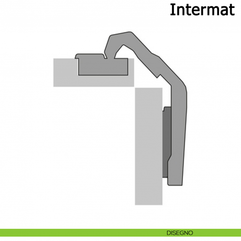 Cerniera Hettich Intermat per ante a libro di mobili ad angolo senza molla disegno