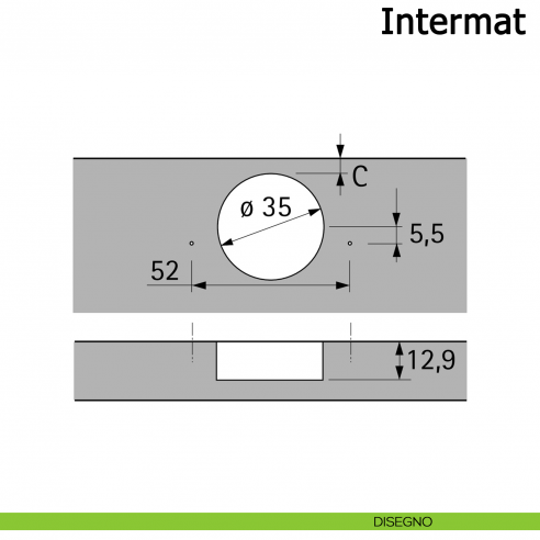 Cerniera Hettich Intermat per ante a libro di mobili ad angolo senza molla disegno