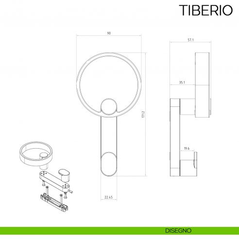 Appendiabiti a parete moderno Tiberio Bosetti Marella Design disegno
